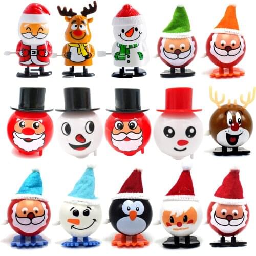 Novel and Interesting Winding Spring Winding Jump Open Mouth Santa Claus Christmas Gift Toy