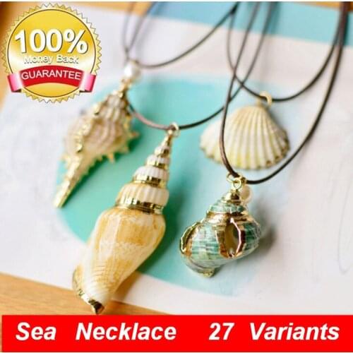Cowrie Shell Choker Necklace for Women Puka Shell Necklace Corded Seashell Necklace Hawaiian Beach Jewelry Conch Pendant acc086