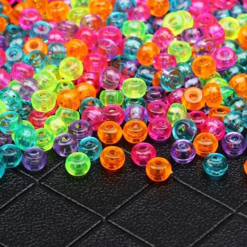 Clear Big Hole Acrylic Beads Colorful Spacer Beaded For Jewelry Making DIY Children Kids Necklace Bracelet Accessories Supplier