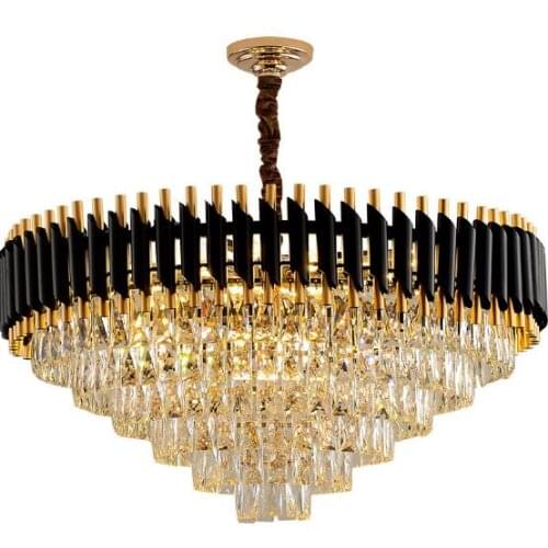Modern K9 Crystal Round Shape Chandelier Elegant Hanging Pendant Lamptassel round Light Fixture Living Room kitchen Island