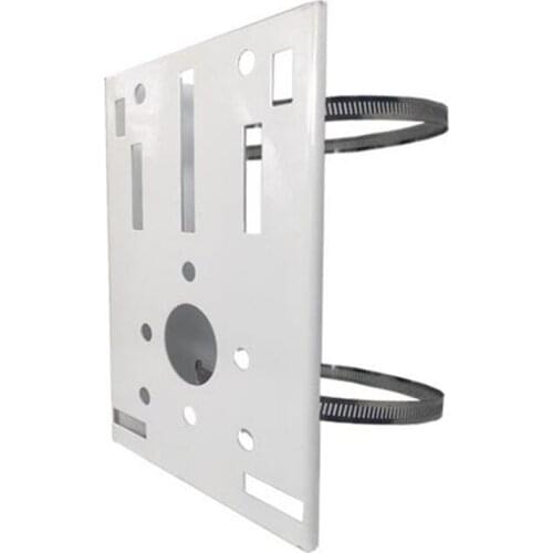 Indoor Outdoor Steel Thickened CCTV Surveillance Camera Pole Mount Bracket for Hikvision Pole Support Bracket With Hoop
