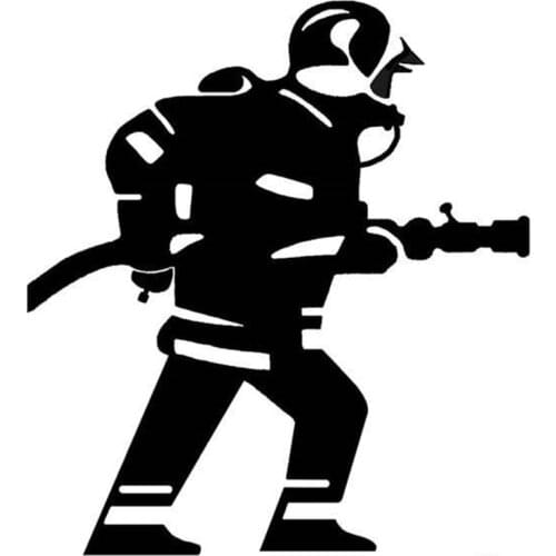 Fireman Reflective Funny Car Sticker Vinyl Decal Silver/black for Auto Car Stickers Styling No Background 15cm*18cm