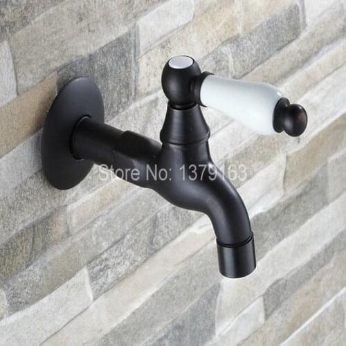 Dark Black Oil Rubbed Brass Extra Long Wall Mounted Bathroom Kitchen Laundry Sink Faucet Taps aav117