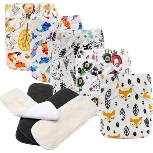 MABOJ Diapers Cloth Diapers Baby Pocket Diaper One Size Waterproof Nappy Cover Reusable Nappies Diaper Insert Baby Boy Girl OS