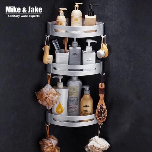 Space aluminum Bathroom corner shelf cosmetic rack with single lever bathroom rack shelf Households Rack bathroom shelf MJ6588