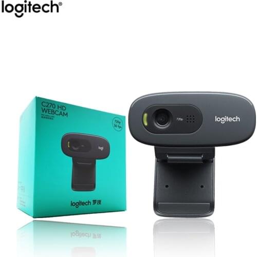 Logitech C270 HD Video 720P Webcam Built-in Micphone USB2.0 Mini Computer Camera for PC Laptop Video Conference Camera Original