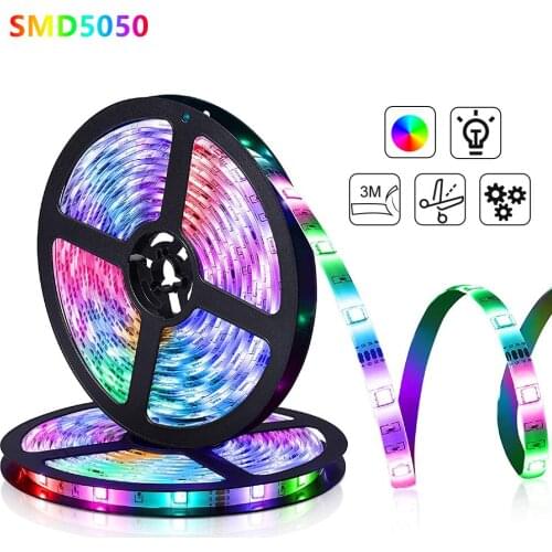 Strip Lamp Waterproof RGB LED Light Tape SMD5050 Flexible Strip LED TV Backlight rgb Lighting Desktop Screen Decoration Lamp 12V