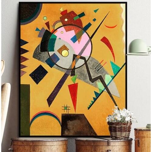 Handmade Wassily Kandinsky Geometric Abstract Textured Paintings Canvas Art Paintings For Living Room Home Decor
