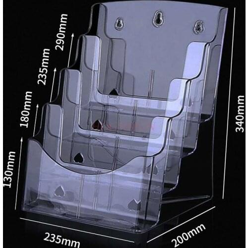 Storage box Four-layer a4 desktop transparent data shelf display box leaflet single-page directory shelf wall