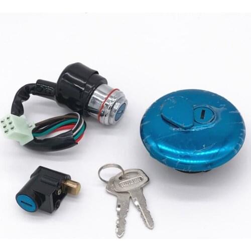Ignition Switch Lock Gas Tank Cap Cover Set Lock Key For Suzuki GN125