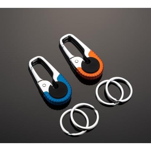 1PCS Durable Keychain Hook Stainless Steel Buckle Outdoor Carabiner Climbing Tools Double Ring Car Fishing Keychain Keyring