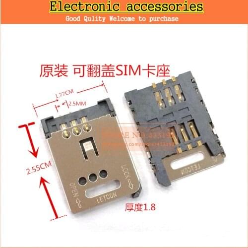Original new 10PCS Flip Lid SIM card connector sim SIM card flip flip Cato 6Pin