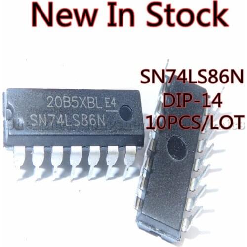 10PCS/LOT NEW SN74LS86AN 74LS86 DIP-14 Gate/Inverter IC Chip