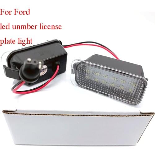 2 pcs License Plate Light For Jaguar XJ XF Ford Transit Fiesta Focus S-MAX C-MAX Mondeo Kuga Galaxy Ranger Number Plate Light