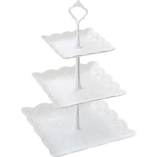 3 Tier Cake Stand Fruit Cake Dessert Display Stand Self-help Display Wedding Birthday Party Table Decoration Trays