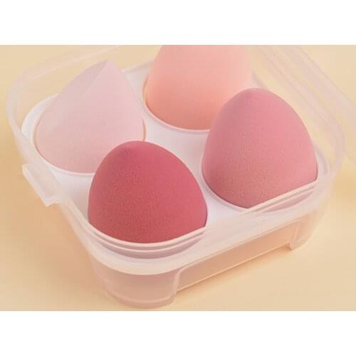 4Pcs/set Cute Water Drop Shaped Makeup Cosmetic Puff, Women Sponge Face Powder Puff, Facial Foundation Cream Make Up Flutter