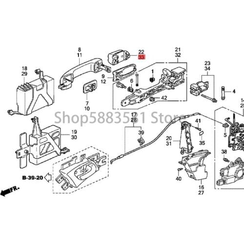 Car Handle door bowl Handle cover Grilled outside Hon daa cur atl Back door outer handle ornaments Door bowl car door handle cov