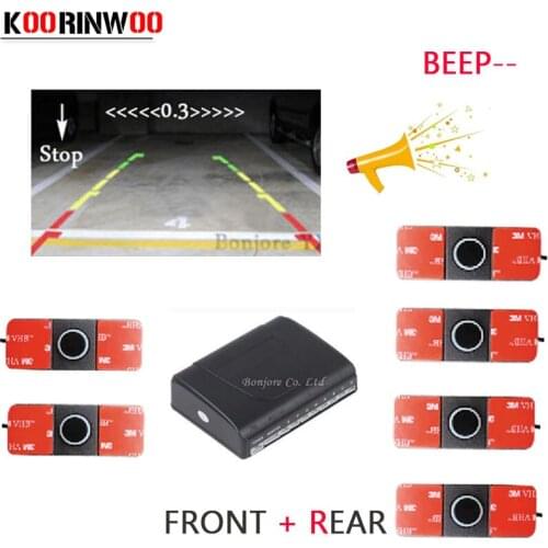 Koorinwoo Auto Parking Sensor 6 Parktronic sensor car detector Backup 6 sensors 12V backup reversing Parking electromagnetic