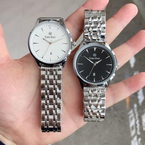 PABLO RAEZ Top Brand Men Watch Luxury Waterproof Ultra Thin Date Clock Male Steel Strap Casual Quartz Business Sports WristWatch