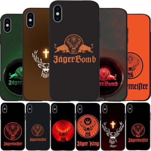 Jagermeister liqueur black Silicone Phone Case For iPhone 12 XR XS Max 5 5S SE 2020 6 6S 7 8 PLUS X 11Pro Max 11 luxury Cover