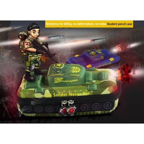 3D Tank Creative Pencil Bag EVA Cartoon Pen Bag Multi-function Large Capacity Primary School Girl and Boy Stationery Pencil Case