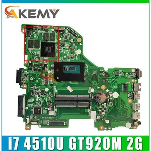DA0ZRTMB6D0 motherboard for ACER E5-573 E5-573G Laptop motherboard CPU i7 4510U GT920M 2G DDR3 Test OK Mainboard