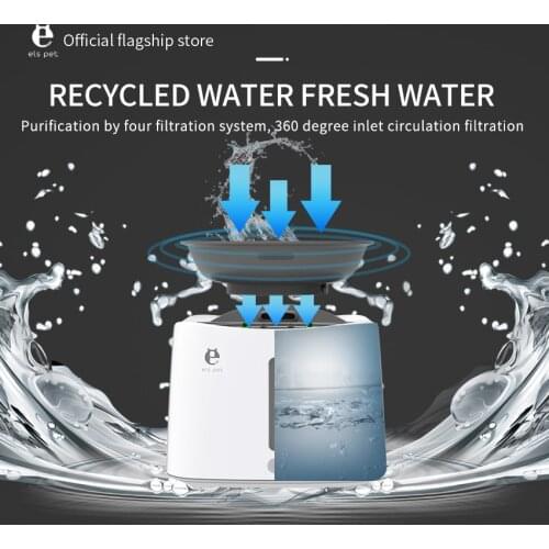 Pet Induction Water Dispenser, three-side Infrared Induction charging dispenser, automatic circulation of water for dogs and cat