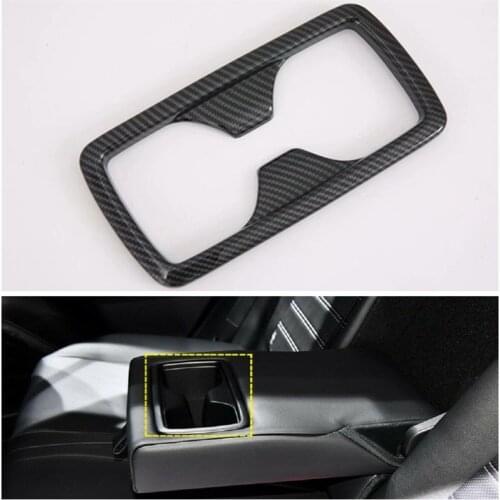 For Toyota RAV4 RAV 4 2019 2020 Interior Carbon Fiber Rear Water Cup Holder Cover Trim Kit Car Styling Decoration