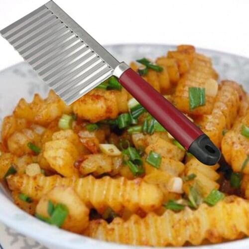 French Fry Cutters Potato Dough Waves Crinkle Slicer Kitchen Vegetable Potato Carrot Chip Blade LX3453