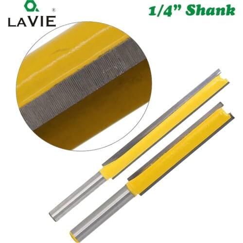 LA VIE Router Bit 1/4 Shank Extension Long Straight Trimming Knife CNC Bit Milling Cutters for Wood Edge Cutting MC01002