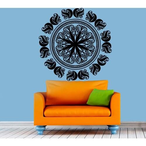 Hot Sale Mandala Wall Stickers Yoga Ornament Indian Buddhist Art Wall Sticker DIY Wallpaper Vinly Mural Room Home Decal