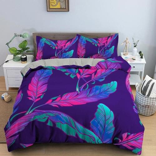 Peacock Feather Duvet Cover Set Bedding Sets with Pillow Covers Double Single Full Twin King Queen Size for Kids Bedding