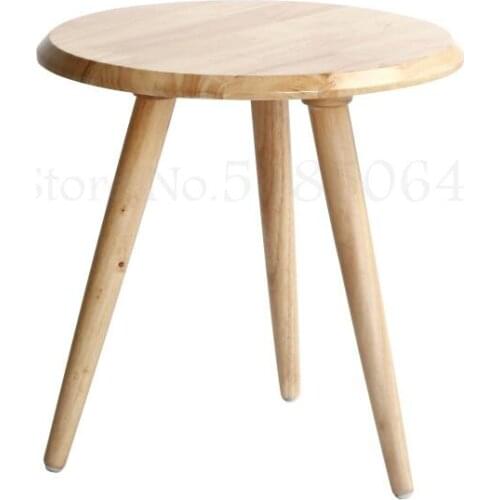 Round Solid Wood Small Coffee Table Simple Modern Creative Balcony Living Room Home Simple Wooden Table Nordic Leisure Tea