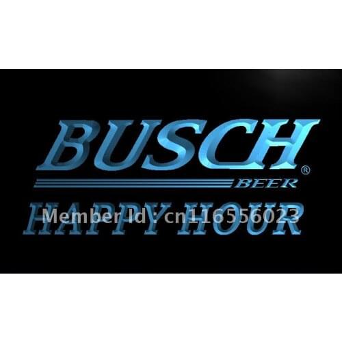 LA621- Busch Beer Happy Hour Bar LED Neon Light Sign home decor crafts