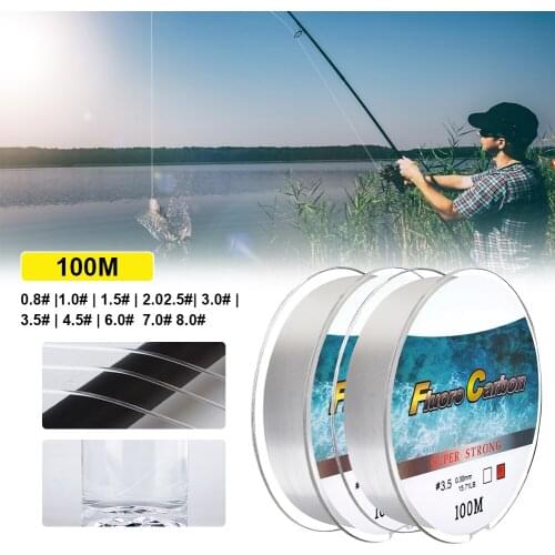 100M 4-34LB Leader Carbon Coating Fly Fishing Line Anti-bite Wear-resistant Fluorocarbon Carp Fishing Line Japan pesca