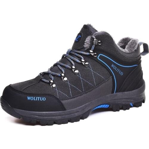 Hot Selling Mens Winter Hiking Boots Size 36-46 Unisex Outdoor Men Shoes Waterproof Keep Warm Snow Fur Boots Men botas hombre