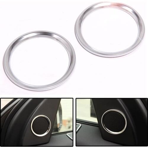 2x ABS Silver Car Side Door Audio Speaker Circle Ring Molding Cover Trim Fit For Land Rover Discovery Sport 2015 2016-2018 2019