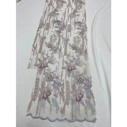 Latest african lace fabric high quality S-518683 lace Nigerian Tulle Lace for evening party