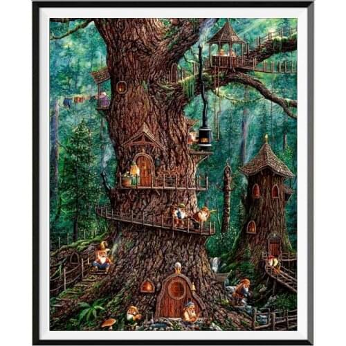 Landscape Rural Woods Beach Flowers Printed Fabric 11CT Cross Stitch Set DIY Embroidery DMC Threads Craft Sewing Needle