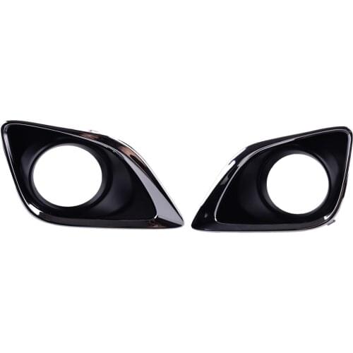Plastic 2pcs Front Bumper Fog Lamp Light Hole Molding Chrome Edge Cover Bezel fit for Toyota Venza 2013 2014 2015