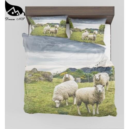 Dream NS 3D effect prints Quilt cover products High definition photo print cute little sheep Dekbedovertrek SMY042