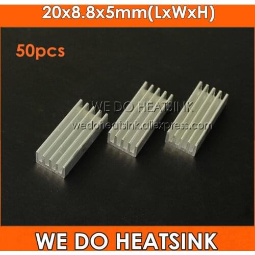 WE DO HEATSINK 50pcs 20x8.8x5mm Electron Radiators For DIP PC CPU Coolers Processor