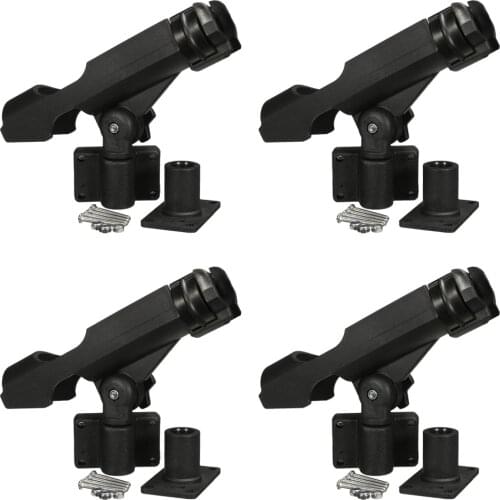 4Pcs Adjustable Fishing Rod Holder Rack Side Rail Mount for Boat Yacht Kayak