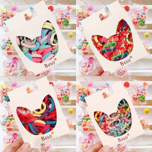 50PCS/Box Lovely Girls Scrunchie Elastic Hair Band Candy Color Hair Ties Ponytail Holder Bands Hair Accessories Headwear