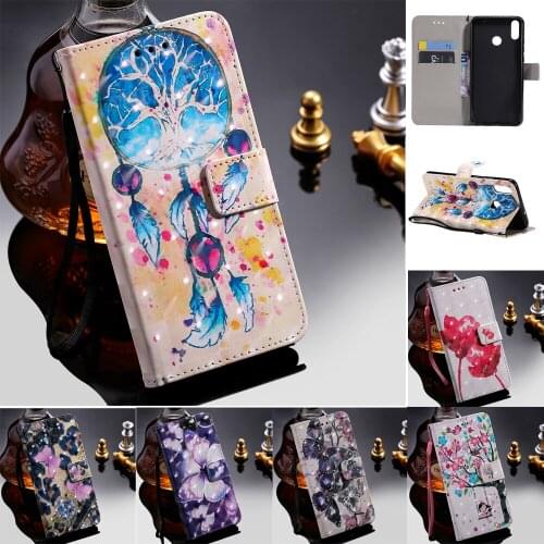 Sunjolly for Huawei Honor 8X Phone Case Lanyard 3D Flower Stand Holder Flip Wallet Cover coque for Huawei Honor 8X Cases Luxury