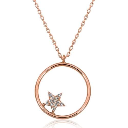 Tevuli 925 Sterling Silver Star Detailed Ring Necklace
