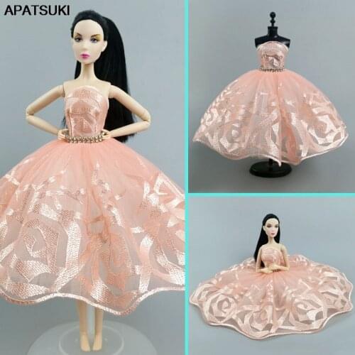 High Quality Ballet Tutu Dress For Barbie Doll Outfits Clothes 1/6 Doll Accessories Rhinestone 3-layer Skirt Party Gown DIY Toy