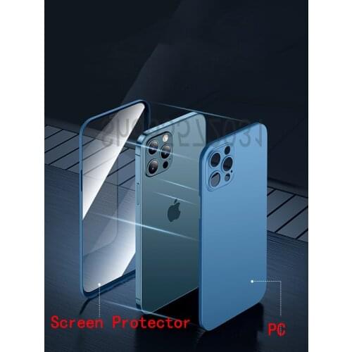 360 Full Cover Protective Phone Cover For IPhone 12 Pro Max 12 Min 11 Pro 11 Pro Max Case Slim Hard PC With Screen Protector