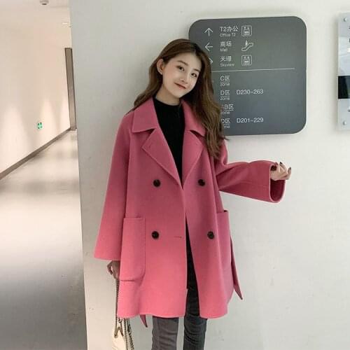 Bella philosophy 2020 Wool Coat Autumn Winter Jacket Women Clothes Double Side Woolen Coat Female Korean Jacket Abrigo Mujer