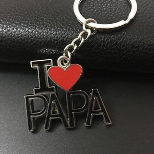 1PC Fathers Day Gift I Love PAPA Keychain Personality Metal Love Dad Father Festival Keyring For Father Men Gifts New Wholesale